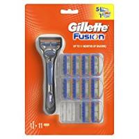 Gillette Fusion Lamette di Ricambio per Rasoio, Confezione da 10 Testine e Manico Gratis