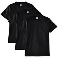 Fruit of the Loom - Heavy Cotton Tee Shirt 3 pack, T-shirt da uomo, colore nero, taglia Large