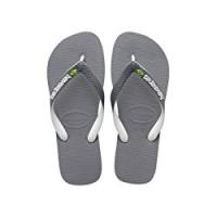 Havaianas - Brasil Mix, Infradito da unisex - adulto, grigio (steel grey/white/white 6820), 37/38 EU (35/36 Brazilian)
