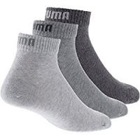 Puma Quarter 3P, Calza Sportiva alla Caviglia Unisex Adulto, Confezione da 3, Grigio (Bianco/Nero/Grigio), 39/42