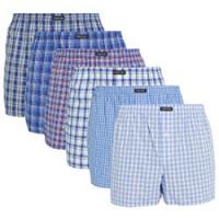 Lower East Boxer Uomo American Style, Pacco da 6 Multicolore (Streifen), Medium