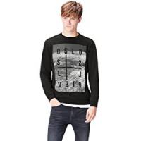 FIND Felpa con Stampa Uomo, Nero (Black 001), X-Large