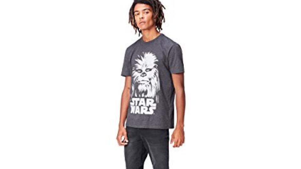 FIND T-shirt Star Wars 'Chewbacca' Uomo, Grigio, Small