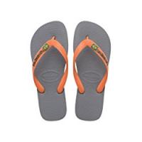Havaianas Brasil Logo, Infradito Unisex Adulto, Multicolore (Steel Grey/Neon Orange 9490), 43/44 EU (41/42 Brazilian)
