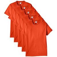 Fruit of the Loom 61-212 Heavy Cotton Tee Maglietta da Uomo, pacco da 5 pezzi, Arancione (Orange), L