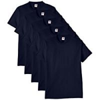 Fruit of the Loom 61-212 Heavy Cotton Tee Maglietta da Uomo, pacco da 5 pezzi, Blu (Marineblau)