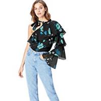 FIND Blusa Monospalla a Fiori Donna, Multicolore (Multicoloured Mpr 302-1), 40 (Taglia Produttore: X-Small)