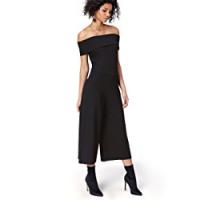 FIND Maxi Tuta con Scollo Bardot Donna , Nero (Schwarz), 48 (Taglia Produttore: X-Large)
