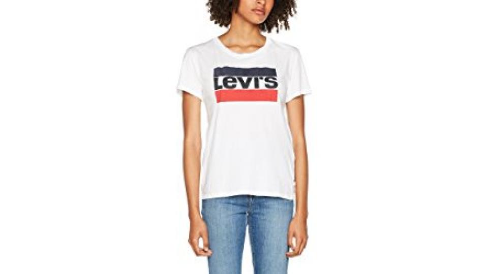 Levi's Sport Graphic Tee, T-Shirt Donna, Bianco (White 297), Small