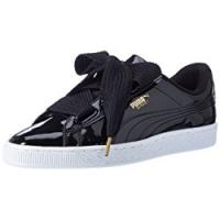 Puma Basket Heart Patent Wn's - Scarpe da Ginnastica Basse Donna, Nero (Puma Black-puma Black)