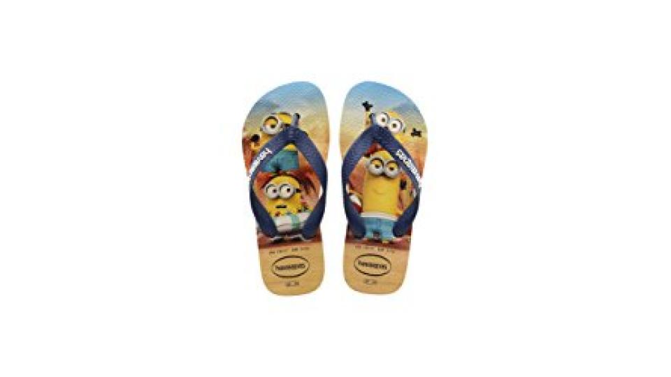 HavaianasKids Minions - Infradito Unisex – Bambini, Multicolore (Mehrfarbig (beige/navy Blue 8009)),25/26 EU (23/24 Brazilian)