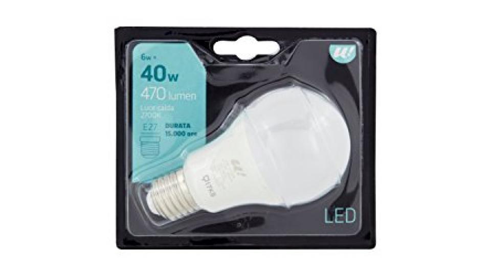 LAMPADINA LED BULBO SMERIGLIATA 40W E27 2700K U!