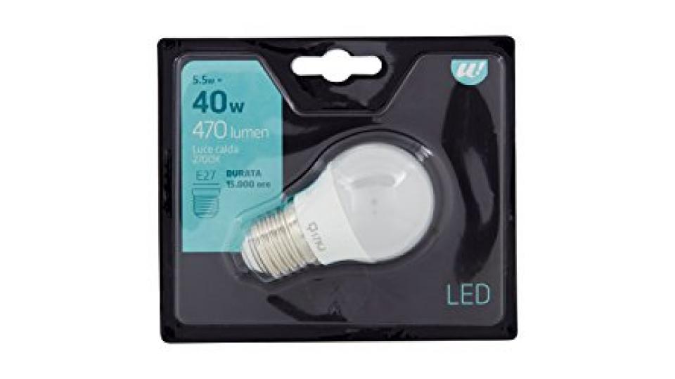 LAMPADINA LED SFERA SMERIGLIATA 40W E27 2700K U!