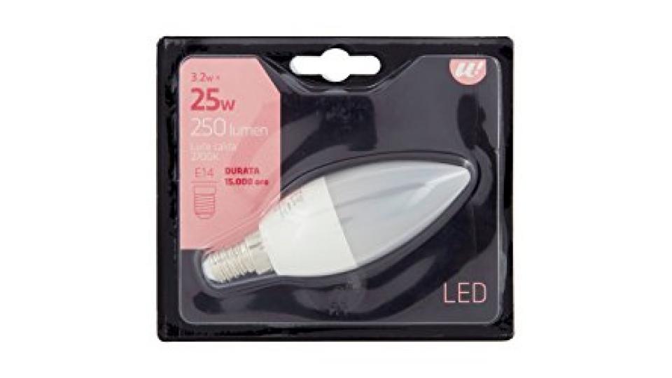 LAMPADINA LED OLIVA SMERIGLIATA 25W E14 2700K U!