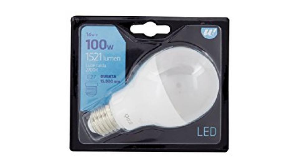 LAMPADINA LED BULBO SMERIGLIATA 100W E27 2700K U!