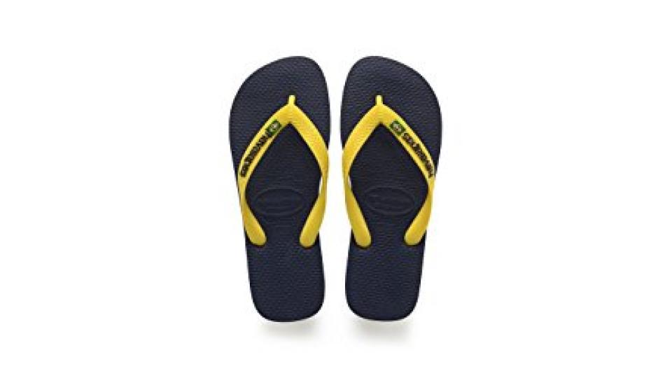 Havaianas Brasil Logo, Infradito Unisex Adulto, Multicolore (Navy Blue/Citrus Yellow 3587), 39/40 EU (37/38 Brazilian)