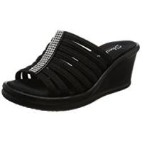 Skechers Rumblers - Hotshot Sandali a Punta Aperta Donna, Nero (Black)