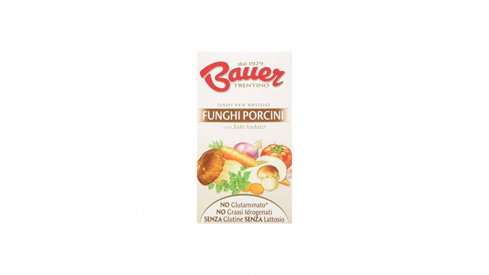 Bauer - Dado per Brodo ai Funghi Porcini - 3 astucci da 6 dadi [18 dadi, 180 g]