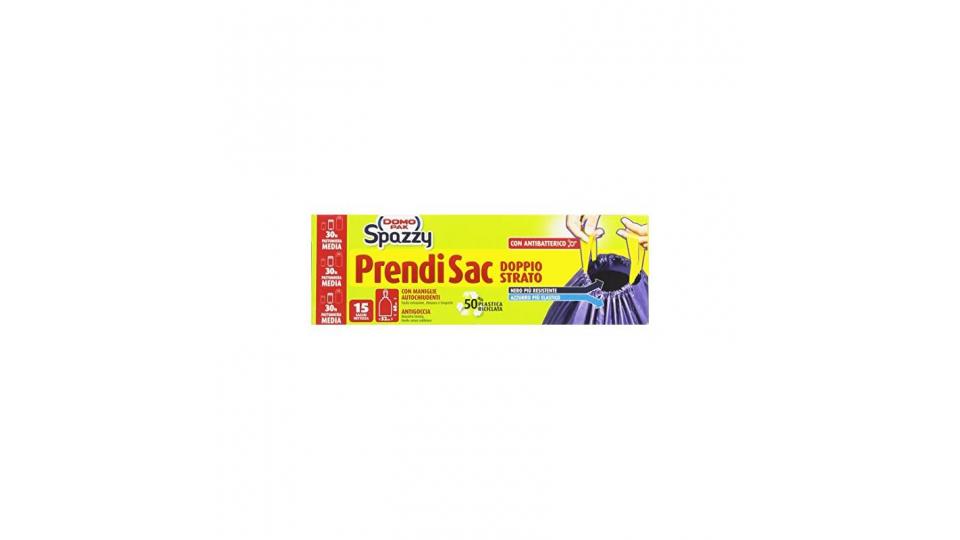 Spazzy - Sacchi in Plastica, Con maniglie Autochiudenti, con Antibatterico Pattumiera Media - 4 confezioni da 15 sacchi [60 sacchi]