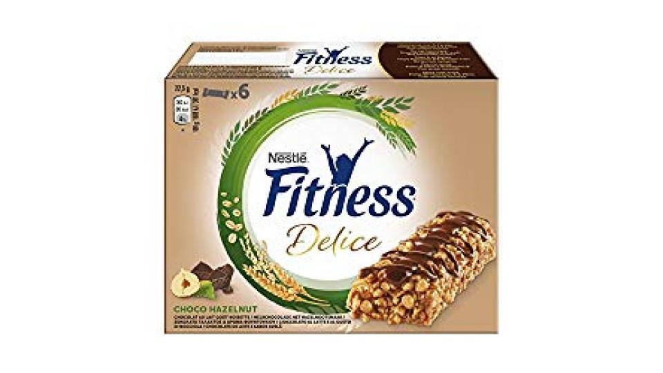 Nestlé Fitness Delice Barretta Cereali Cioccolato al Latte e Gusto Nocciola - 135 gr [6 barrette]