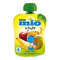 Nestlé Mio Frutta Grattugiata da Spremere 4 Frutti 100% Frutta da 6 Mesi senza Glutine
