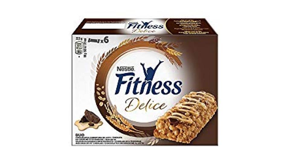 Nestlé Fitness Delice Duo Barretta Cereali al Cioccolato e Crema al Latte