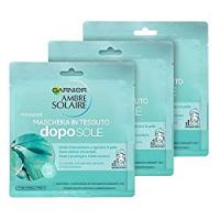 Garnier Ambre Solaire Maschera Doposole in Tessuto con Acido Ialuronico, Idrata la Pelle e Prolunga l'Abbronzatura