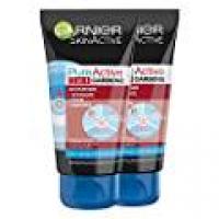 Garnier Pure Active Intense 3 in 1 Maschera Viso Punti Neri, Gel Detergente e Scrub Viso con Carbone Vegetale, 150 ml, Confezione da