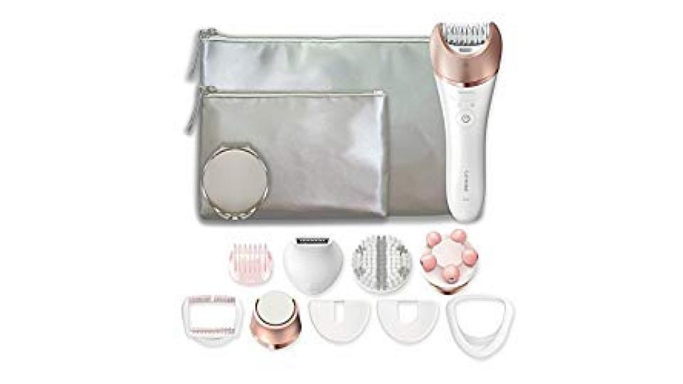 Philips Epilatore Satinelle Prestige Pedi Wet&Dry con Set Due Pochette e Specchietto BRE652COMBI