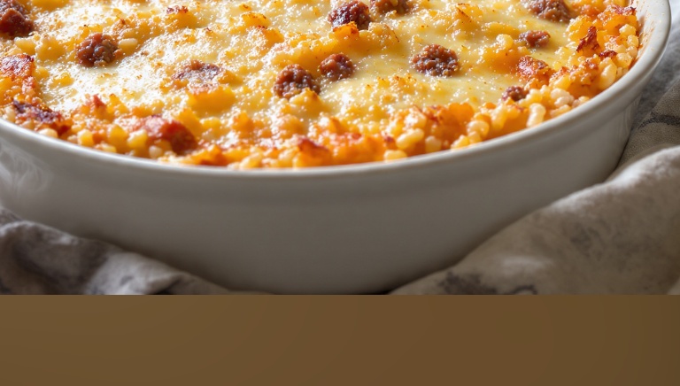 Sformato di riso salsiccia e scamorza