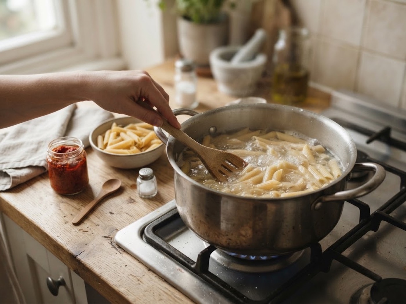 Pasta al Pesto Rosso, passaggio 1
