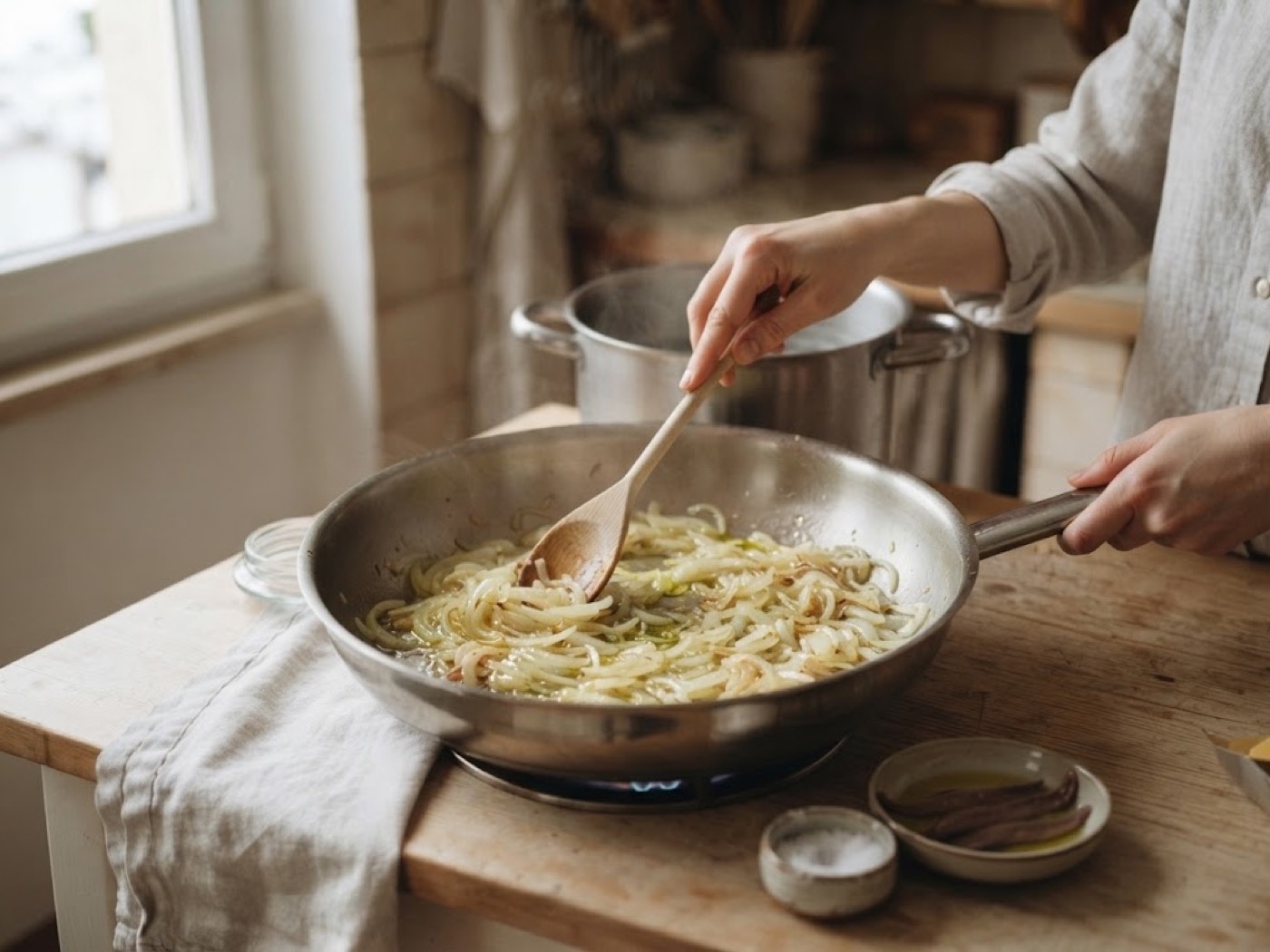 Pasta Alici e Cipolle, passaggio 3