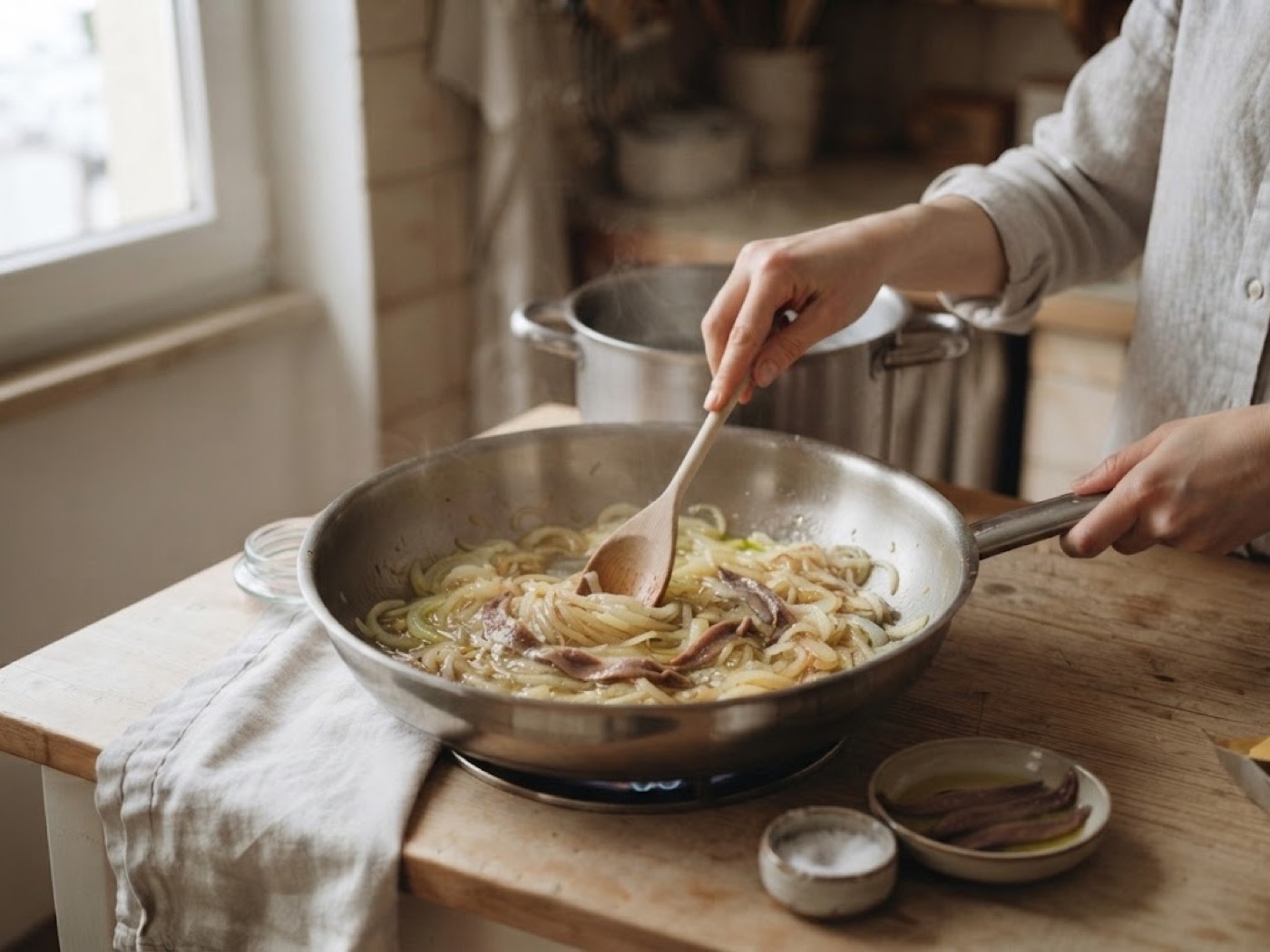 Pasta Alici e Cipolle, passaggio 4