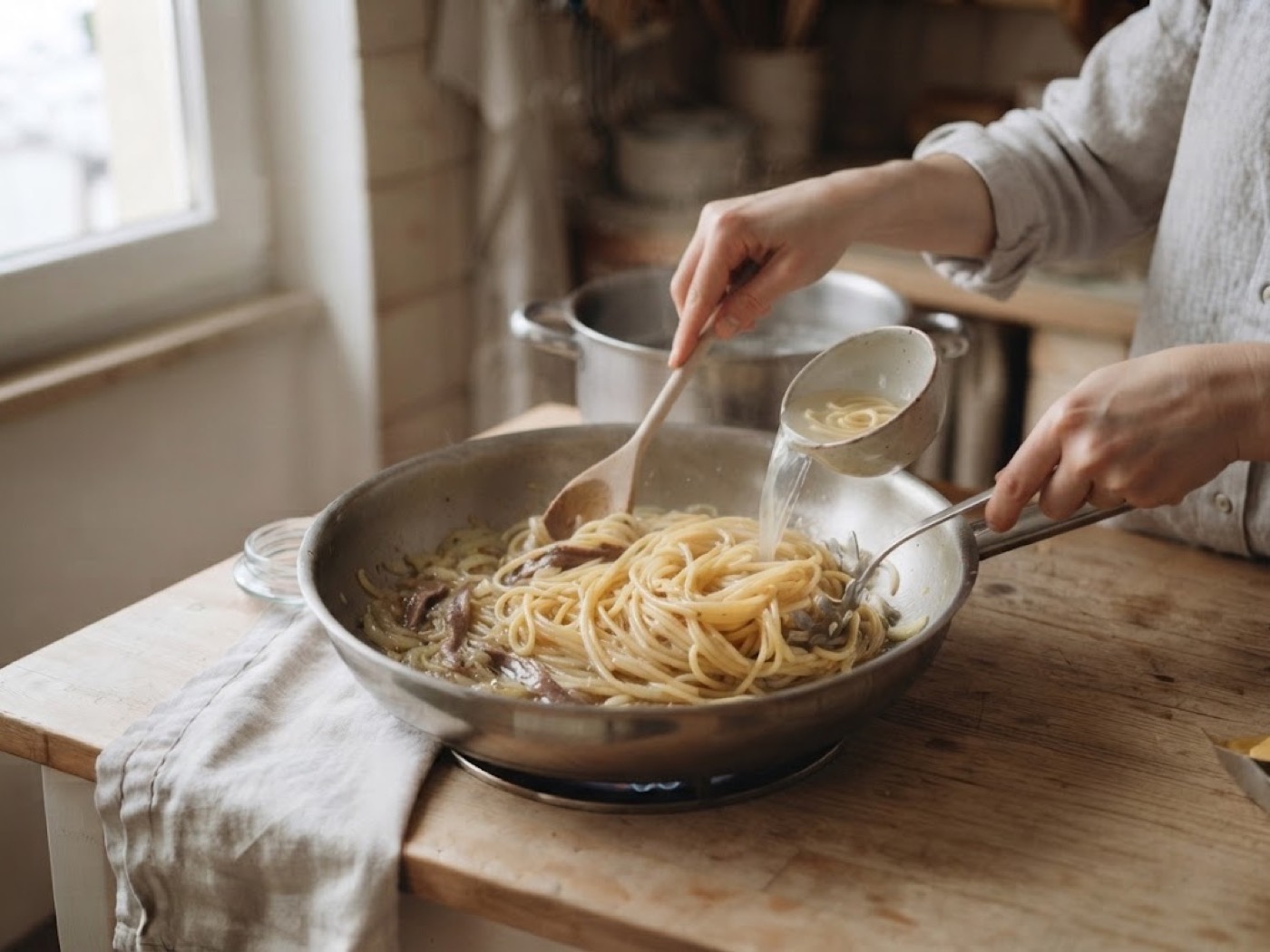 Pasta Alici e Cipolle, passaggio 5
