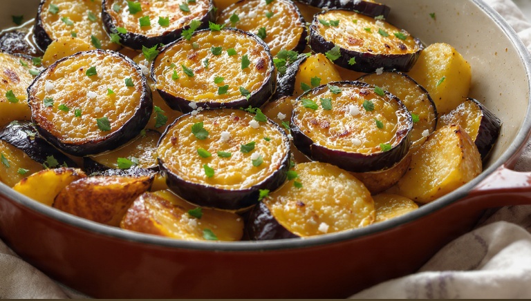 Melanzane e patate al forno