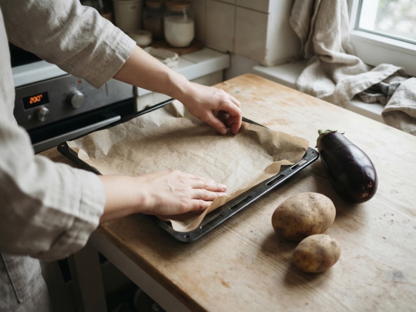 Melanzane e patate al forno, passaggio 1
