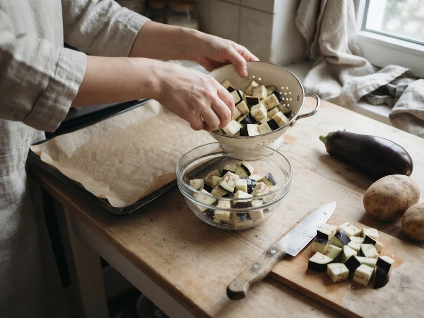 Melanzane e patate al forno, passaggio 2