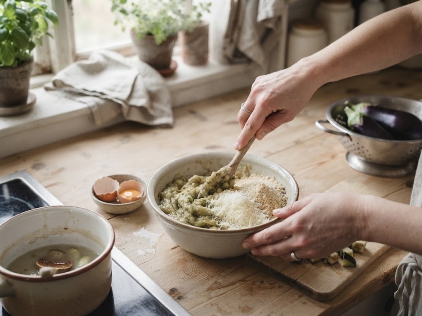 Polpette di melanzane, passaggio 3