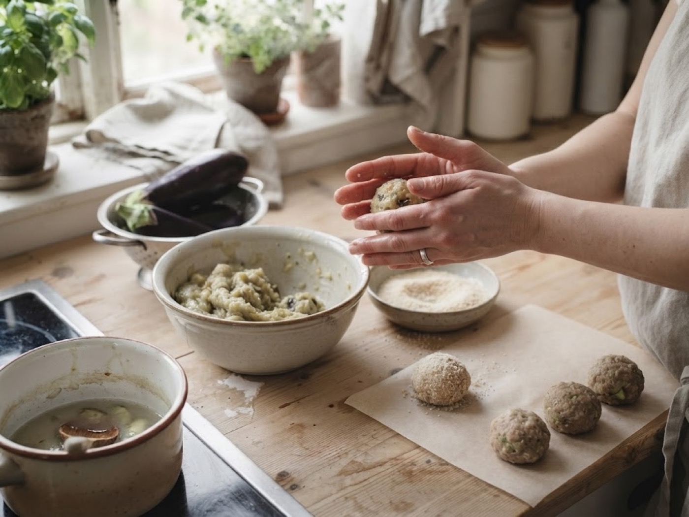 Polpette di melanzane, passaggio 5