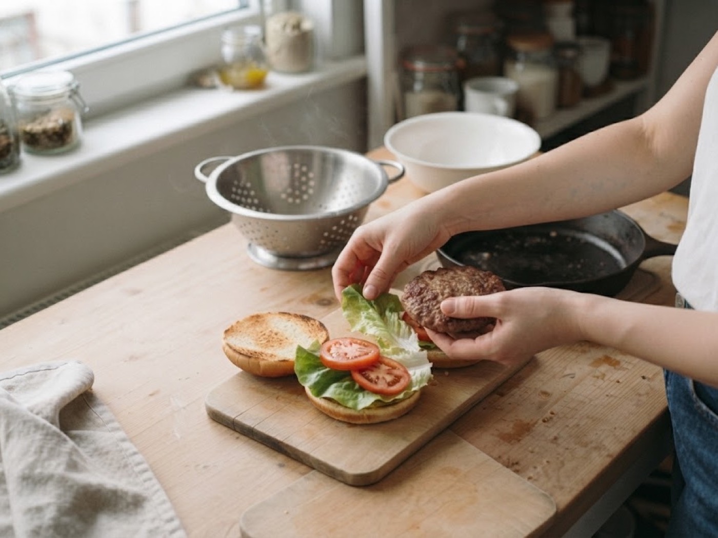 Hamburger e insalata di legumi, passaggio 6
