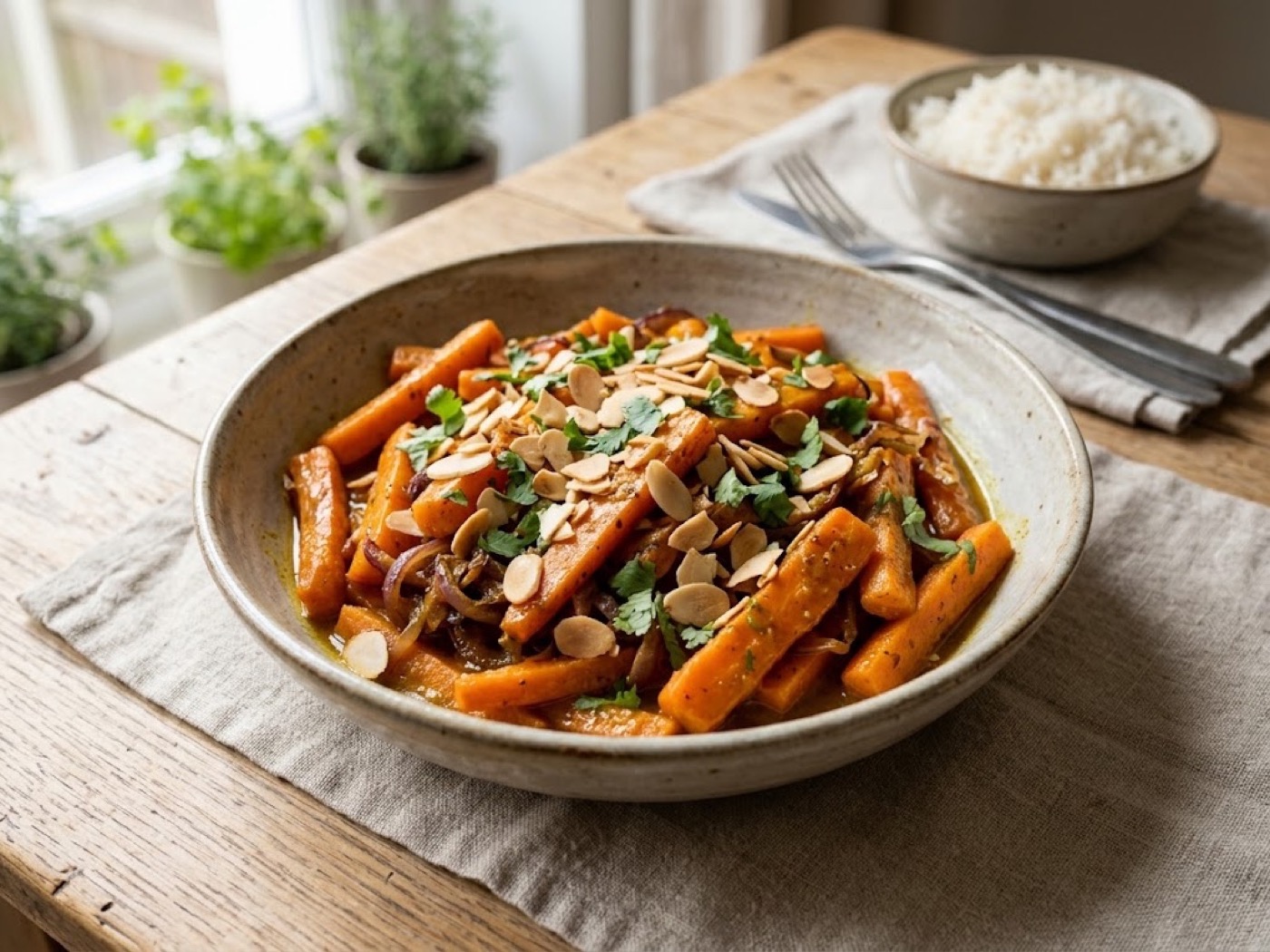 Carote curry e mandorle