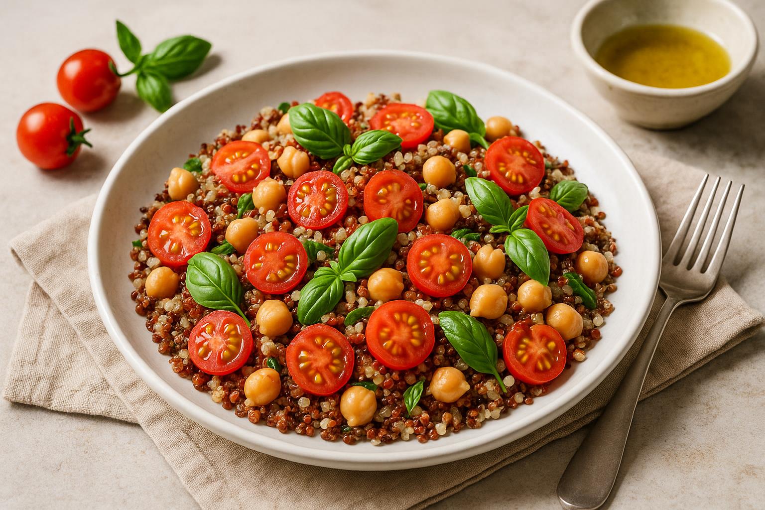 Tris di quinoa pomodorini e ceci