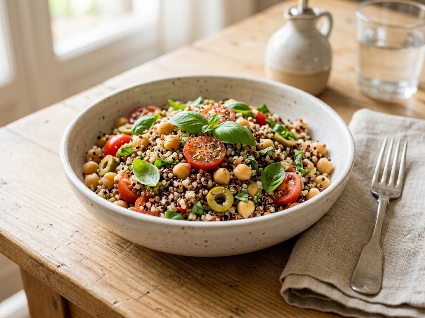 Tris di quinoa pomodorini e ceci