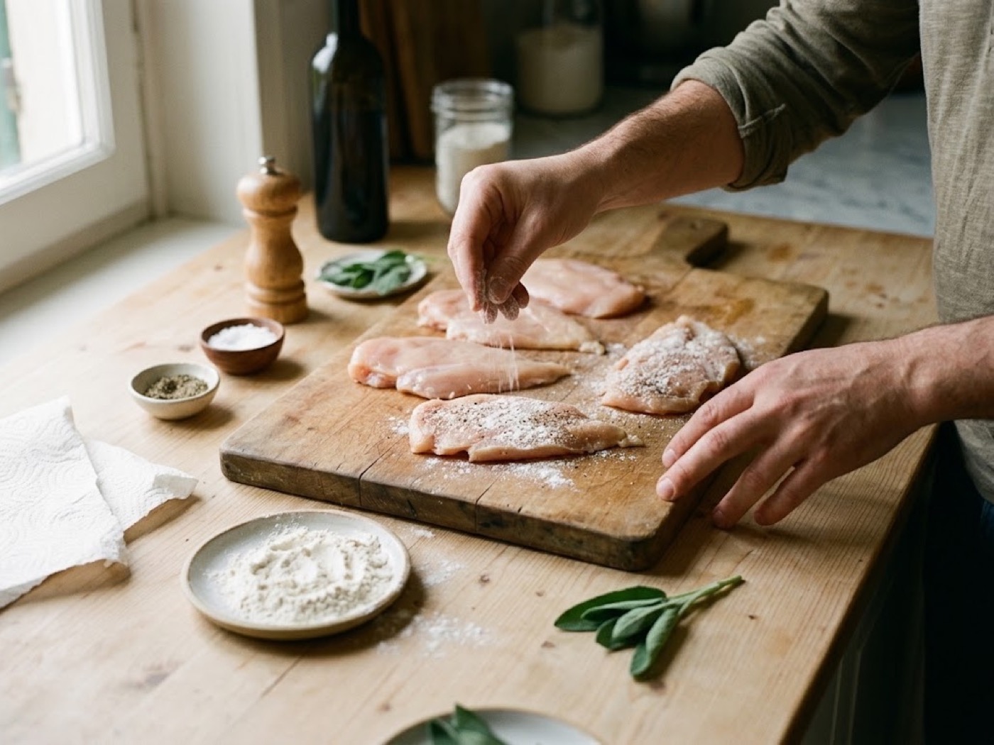 Pollo Marsala e salvia, passaggio 1