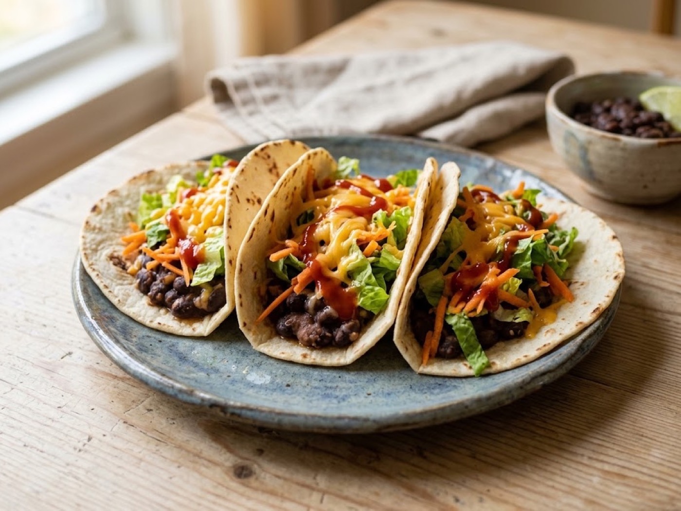 Tacos di fagioli neri