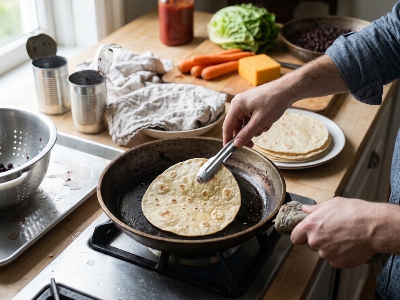 Tacos di fagioli neri, passaggio 2