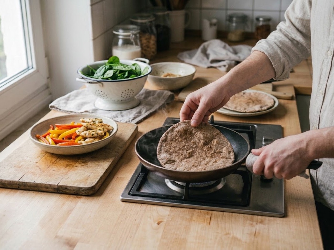 Piadina integrale al pollo, passaggio 5