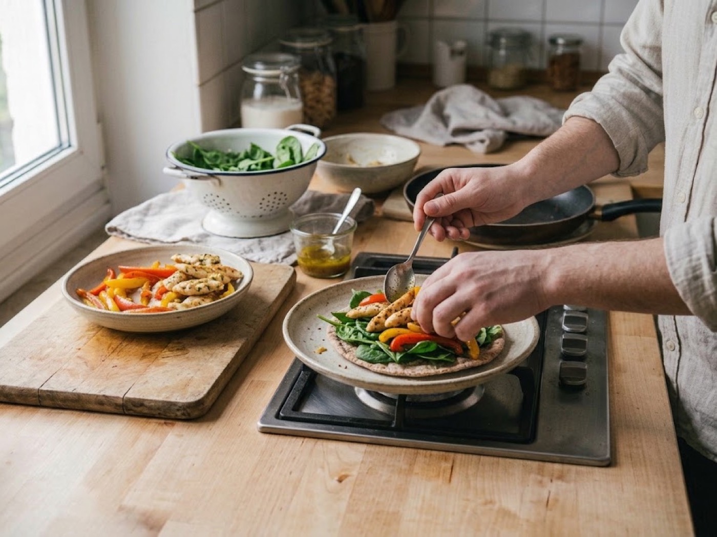 Piadina integrale al pollo, passaggio 6