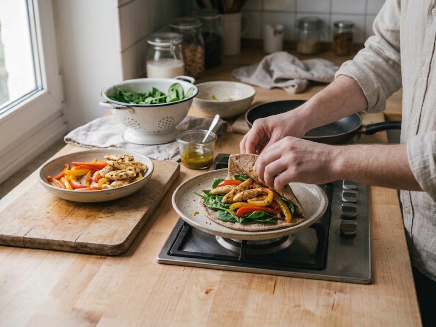 Piadina integrale al pollo, passaggio 7