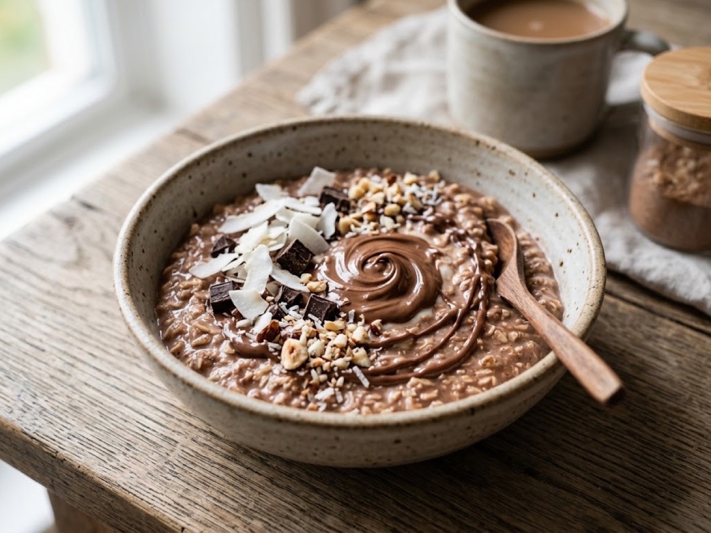Porridge cacao e cocco